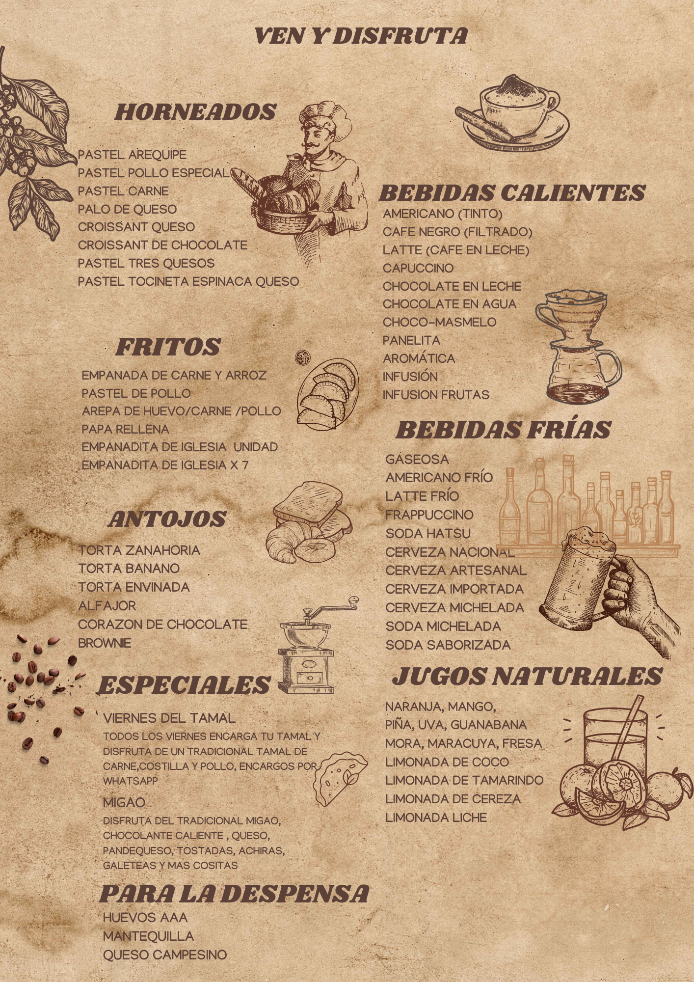 menu la tetera